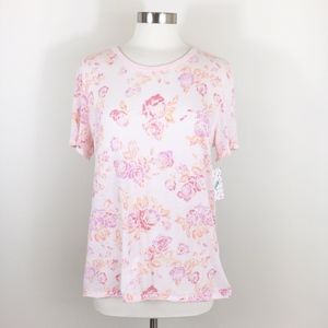 Free People Blush Pink Floral Tourist Tee